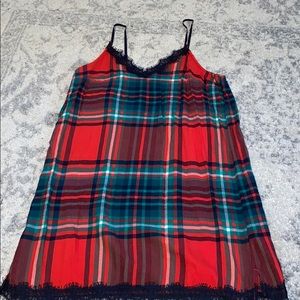 Aerie holiday flannel slip dress